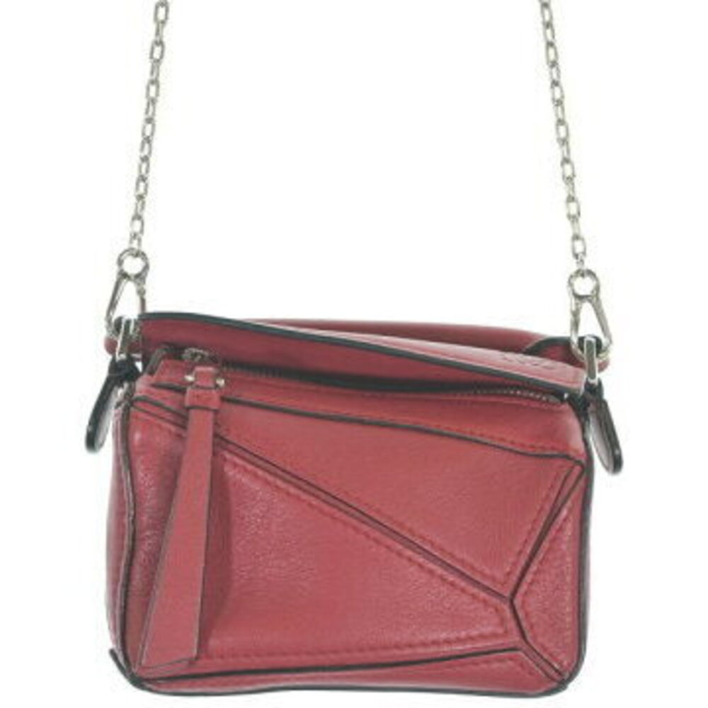 LOEWE Amazona Leather Shoulder Handbag Red